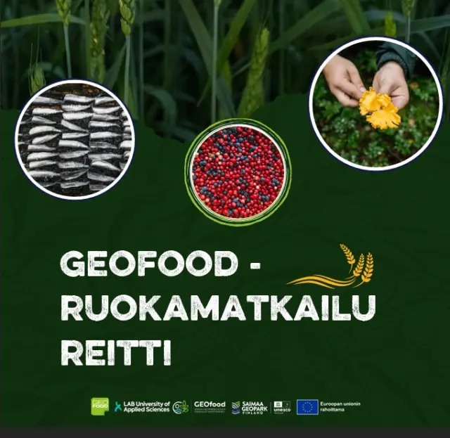 Saimaa Geoparkin GEOfood-hankkeessa syntynyt herkullinen ruokamatkailureitti on nyt julkaistu 🍴🫐🌱

Saimaa on ruokamatkailun paratiisi, jossa yhdistyvät upeat järvimaisemat sekä paikalliset raaka-aineet. GEOfood ruokareitti vie sinut makumatkalle, jossa nautit perinteisistä ja moderneista elämyksistä. Reitti kulkee Saimaan sylissä, jossa ravintolat, maatilat ja käsityöläiset tarjoavat aitoja makuja. Reitin varrella tutustut myös Saimaa Geoparkin kohteisiin sekä paikallisiin yrittäjiin.

Suoran GEOfood -ruokamatkailureitin linkin löydät profiilimme biosta ☝️

https://saimaageopark.fi/geofood-ruokareitti/

#GEOfood #saimaageopark #saimaagastronomy #UNESCOglobalgeopark #finnishgeoparks #labuniversityofappliedsciences #ruokareitti #europeangeoparksnetwork #lähiruoka #saimaageofood #maaseutufi #eteläkarjala #eteläsavo  @geofoodglobal